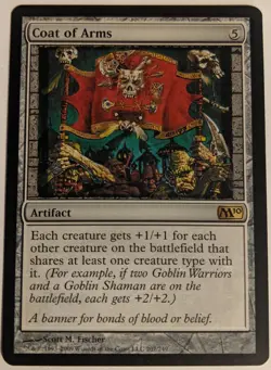 MTG English Magic Card Light Play COAT OF ARMS from Core 2010 M10 - Image 1