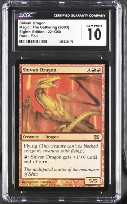 SHIVAN DRAGON 8th Edition Foil Rare CGC 10 MTG - Image 1