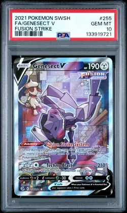 2021 POKEMON SWORD & SHIELD FUSION STRIKE #255 FULL ART/GENESECT V PSA 10 - Image 1