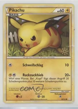 Pikachu (HGSS) German Gold Snowflake Stamp Pokemon Countdown Calendar #78 2008 - Image 1