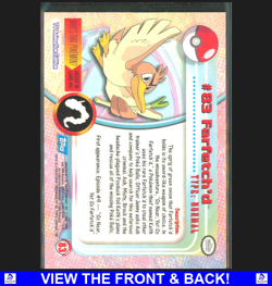 Farfetch'd 1999 Topps Pokemon TV Animation Edition Lightly Played Base 83 - Image 2