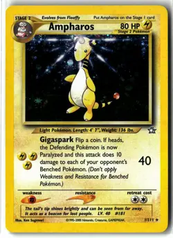 Ampharos ⭐ 1/111 Holo Rare Neo Genesis 2000 Pokemon NM/LP - Image 1