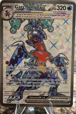 Garchomp ex Full Art 219/182 SV04: Paradox Rift Ultra Rare Holo 2023 - Image 1