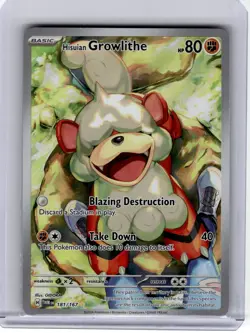 2024 Pokemon—Hisuian Growlithe #181 Twilight Masquerade—IR Holo [Lightly Played] - Image 1