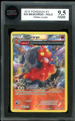 2015 Pokemon Primal Clash #24 Magcargo reverse Holo KSA 9.5 NGM - Image 1