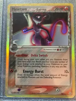 MEWTWO 2005 Pokemon Delta Species 70 HP 12/113 HOLO RARE (game played / wear) - Image 1