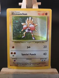 Pokemon Cards Hitmonchan 7/102 Holo Base Set Unlimited WOTC Rare HP - Image 1