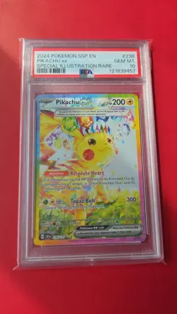 Pokemon 2024 Pikachu ex 238/191 Tera SIR Surging Sparks GEM MINT PSA 10 - Image 1