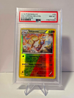 2016 Pokemon Steam Siege Volcarona Reverse Holo 15/114 PSA 8 NM-MT - Image 1