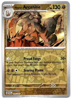 Hisuian Arcanine 100/167 Pokemon TCG S&V Twilight Masquerade Reverse Holo MINT - Image 1