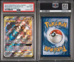 Pokemon Cosmic Eclipse Reshiram & Zekrom GX 222 PSA 8.5 - Image 3