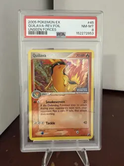 2005 Pokemon Ex Unseen Forces #45 Quilava - Reverse Foil PSA 8 - Image 1