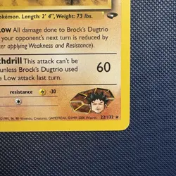 Pokemon Vintage Non-Holo Rare Brock's Dugtrio 22/132 Gym Challenge Wotc 2000 - Image 4