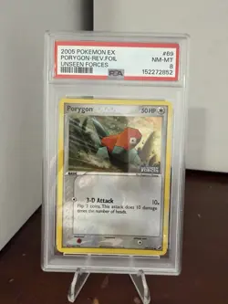 Porygon 69/115 Unseen Forces Reverse Holo PSA 8 Pokemon - Image 1