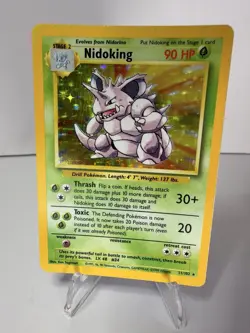 Pokemon Nidoking 11/102 Base Set Holo Rare 1999 Wizards Vintage NEAR MINT - Image 1