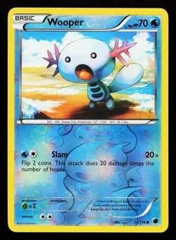 Wooper 21/116 Reverse Holo Common Plasma Freeze Pokemon Card - Image 1