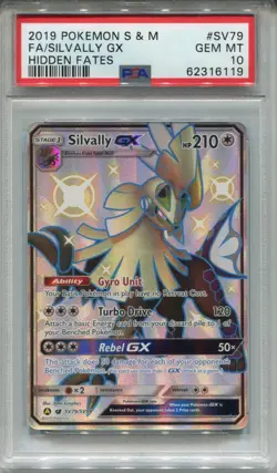 Pokemon Sun & Moon Hidden Fates Shiny Vault Card SV79 Silvally PSA 10 - Image 1