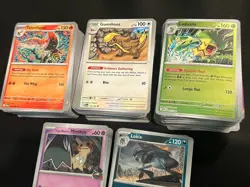 300+ Pokemon Bulk Lot - Non Holo, Holo, Reverse Cards (JTG DRI MEG PFL POR) - Image 3