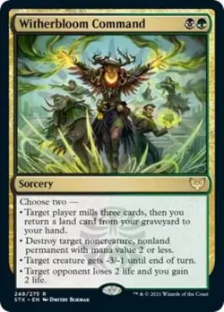 MTG - Witherbloom Command - STX 248/275 Strixhaven Rare Magic the Gathering NM - Image 1