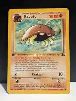 Pokemon Kabuto 1.Edition 50/62, Fossil set, DE, Karte, TCG - Image 1