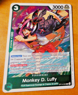 ONE PIECE FRANCAISE CARD GAME HOLO CARTE MONKEY D LUFFY OP14-034 FR MINT 2026 - Image 1