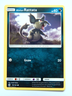 Alolan Rattata 76/149 NM Sun & Moon Base Set TCG Card ENG Darkness Common - Image 1