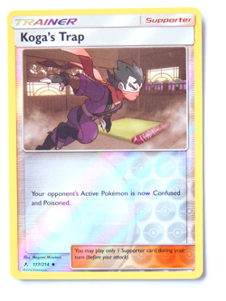 Koga's Trap 177/214 (NM, Pokemon Card, Unbroken Bonds, Supporter, Reverse Holo) - Image 1