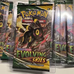 Nintendo Pokemon TCG Sword Shield Evolving Skies Booster Pack Lot of 25 Sealed - Image 5