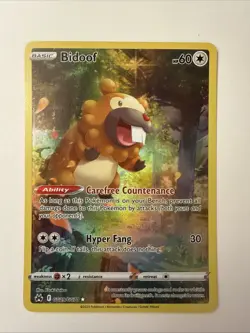 Bidoof GG29/GG70 Full Art 2023 Pokemon Crown Zenith Galarian Gallery Card NM - Image 1