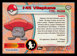 LP - Pokemon Topps Vileplume #45 TV Animation Edition Series 1 (Black Logo) - Image 2