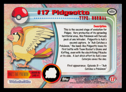 LP - Pokemon Topps Pidgeotto #17 TV Animation Edition Series 1 (Black Logo) - Image 2