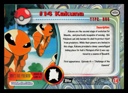 LP - Pokemon Topps Kakuna #14 TV Animation Edition Series 1 (Black Logo) - Image 2