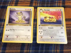 Pokemon Meowth & Persian 1st Edition Card Lot Vintage - Image 1