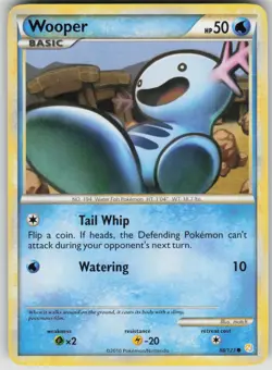 Pokemon TCG Wooper Common HeartGold SoulSilver 88/123 - Image 1