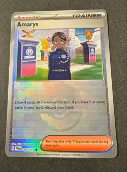Amarys Pokeball Holo 93/131 Prismatic Evolutions Pokemon TCG LP - Image 1