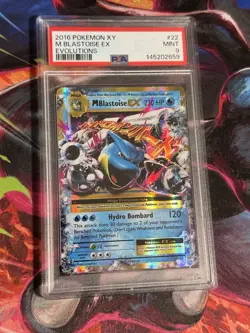 M Blastoise EX 22/108 Full Art Pokemon XY Evolutions Mega #22 MINT PSA 9 - Image 1
