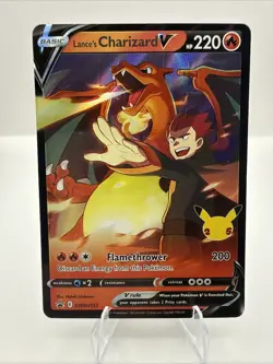 Pokemon TCG Lance's Charizard V SWSH133 Celebrations Black Star Promo - NM - Image 1