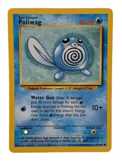 Poliwag 59/102 Base Set Unlimited WOTC 1999 LP Pokemon Card - Image 1