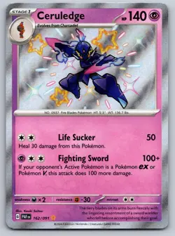 Ceruledge 162/091 Shiny Rare Paldean Fates Pokemon Holo Near Mint - Image 1