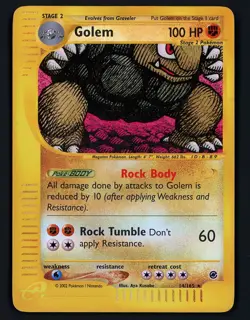 Golem HP 14/165 - Reverse Holo Rare Expedition Base Set 🏝 Pokemon 2002 - Image 1