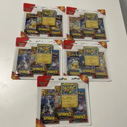 Pokemon Surging Sparks Zapdos SV08 3-Pack Blister Set of 5! Lot Brand New Sealed - Image 1