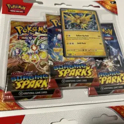 Pokemon Surging Sparks Zapdos SV08 3-Pack Blister Set of 5! Lot Brand New Sealed - Image 5