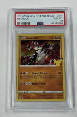 2021 POKEMON CELEBRATIONS #017 GROUDON PSA 10 - Image 1