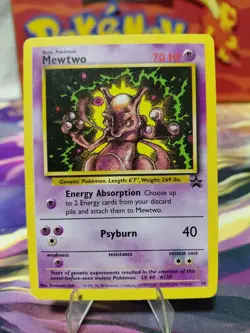 Pokemon Mewtwo TCG Black Star Promos 14 WOTC Regular Promo Card MP Creasing - Image 1