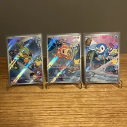 Pokemon Turtwig Chimchar Piplup First Partner Illustration Collection Promo Set - Image 1