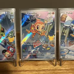 Pokemon Turtwig Chimchar Piplup First Partner Illustration Collection Promo Set - Image 3