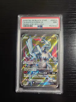 Pokemon White Kyurem GX SM141 Full Art Holo PSA 9 Mint Black Star Promo 2018 - Image 1