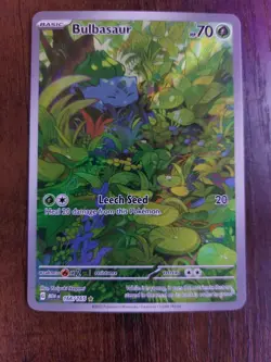 Pokemon Bulbasaur 166/165 SV: Scarlet & Violet 151 Illustration Rare Full Art H… - Image 1