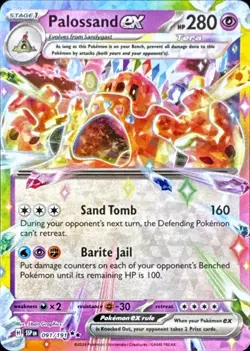 [B4G1] Pokemon Palossand ex 91/191 - Double Rare - Surging Sparks - NM - Image 1