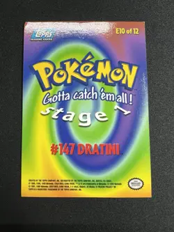1999 Dratini Topps Pokemon Movie Edition Blue Logo E10 of 12 Non Holo. - Image 2